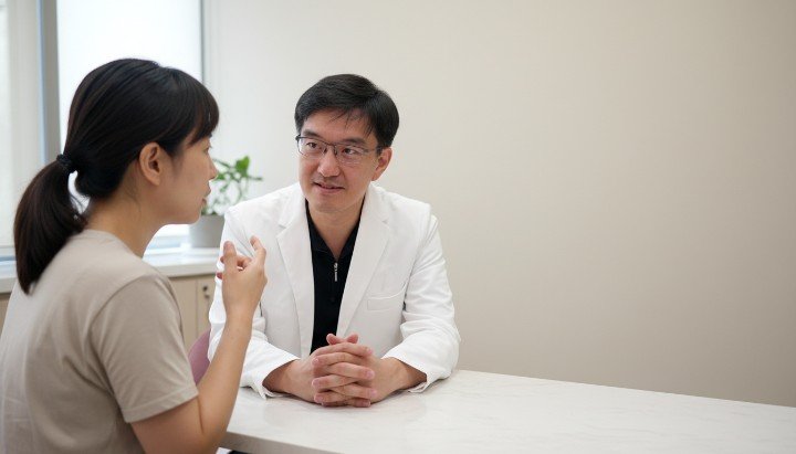 醫師細心評估患者面部比例改善淚溝 診所環境舒適提供專業技術改善淚溝 醫護人員說明療程細節協助改善淚溝 精準施打玻尿酸支撐凹陷改善淚溝