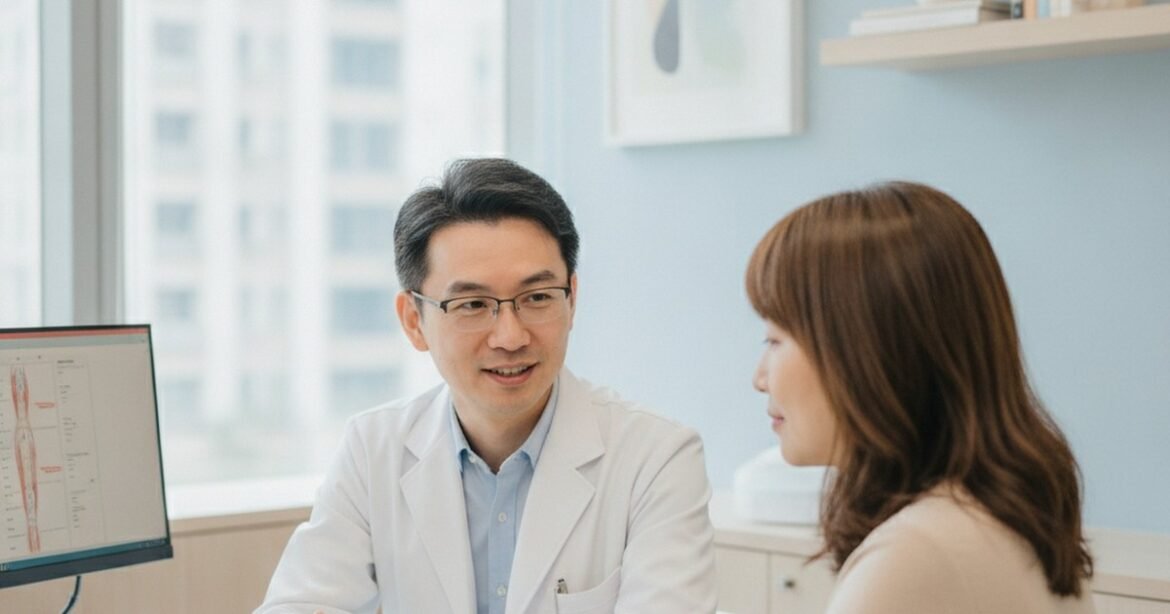 吳芮醫師說明大小分子玻尿酸的特性與不同應用部位